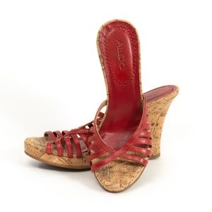 Women's Size 5.5 Aldo Wedge Strappy Wedges